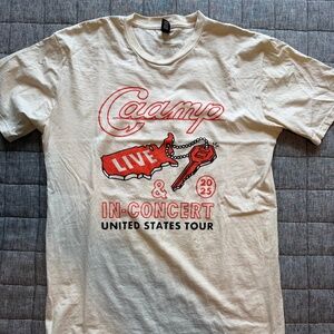 Caamp Band White Heavy Cotton Shirt Brothers Keychain Tee Tour 2025 - Medium